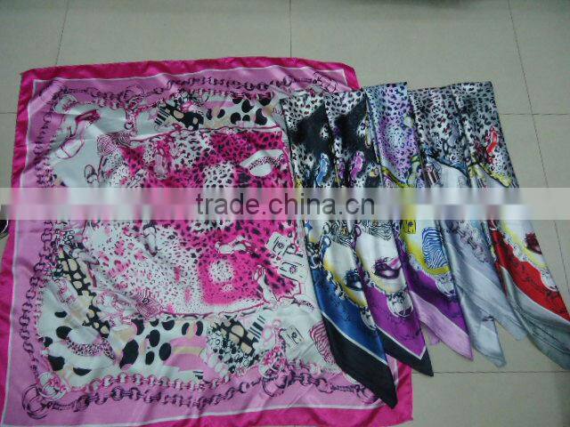 promotion satin Scarf square scarf 90*90 cm cheap square scarf