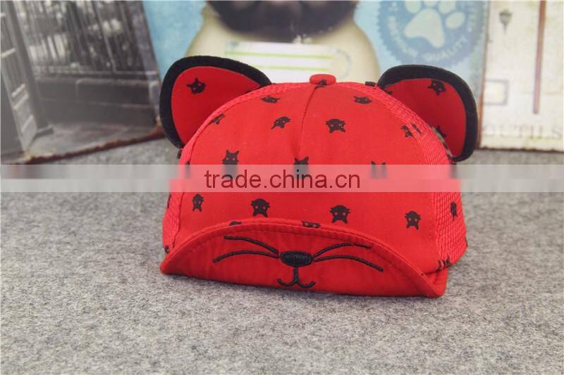 Unisex Kid Child Baseball Cap Snapback Hat Cute Cat Ears Cap