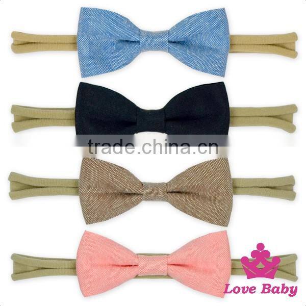 Koren Fancy Bow Elasticity Pony Girl Hair Band Solid Color Newborn Accessories