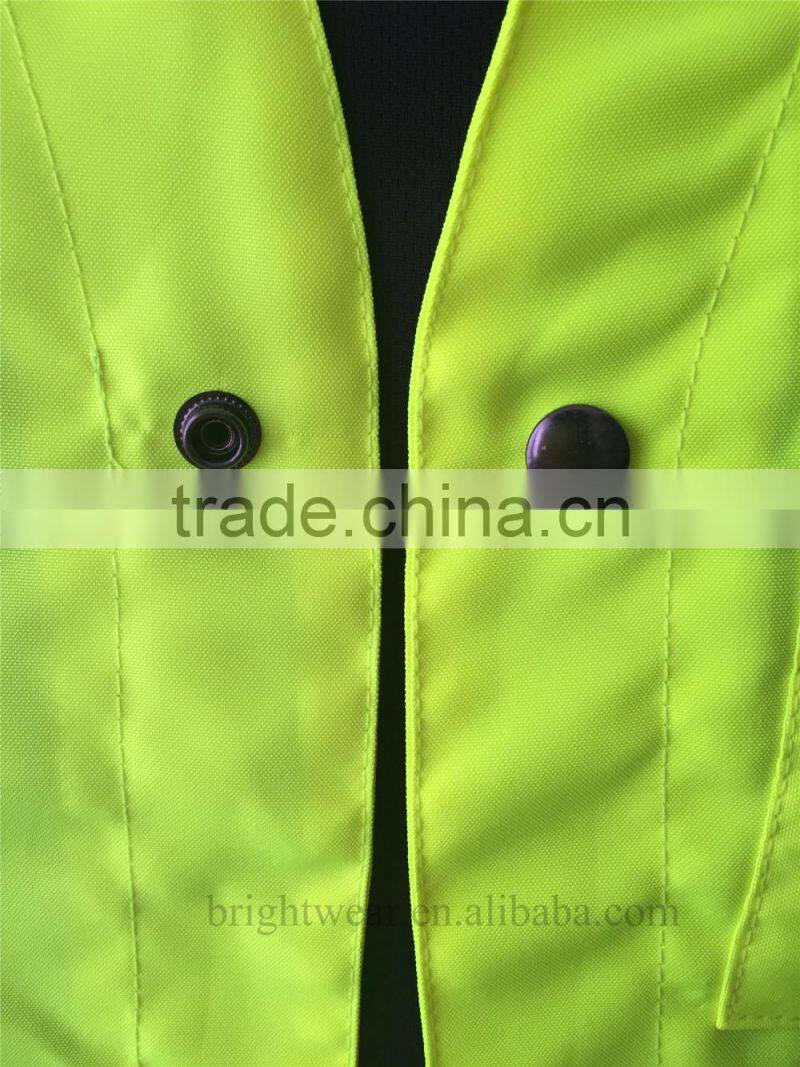 hi vis yellow Canada market snaps closure reflecting vest