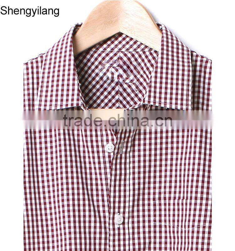 Wholesale high quality man fashion plaid shirt guangzhou manufacturer