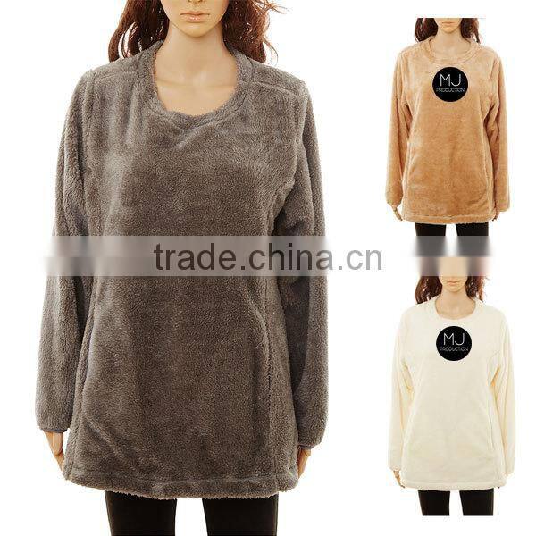 Wholesale Winter Girls Sweater Jacket Monogrammed Sherpa Fleece Quarter Zip Pullover Woman Clothing