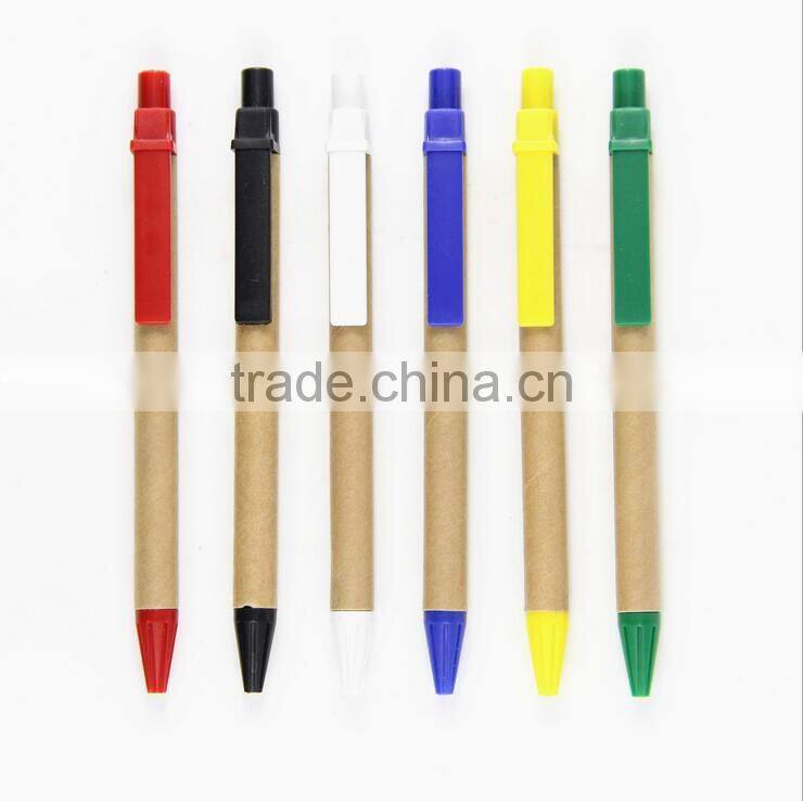 wholesale logo custom novelty design recycle kraft paper ball point pen