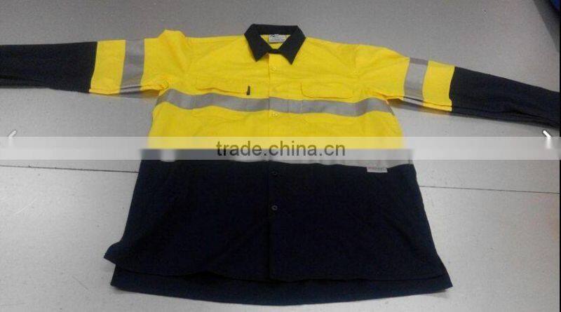 fluorescent yellow reflective fireproof work shirts