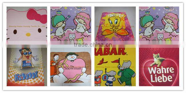 Cartoon Sublimation Printed Photo No Sew Fleece Blanket for Kids bedding Kits