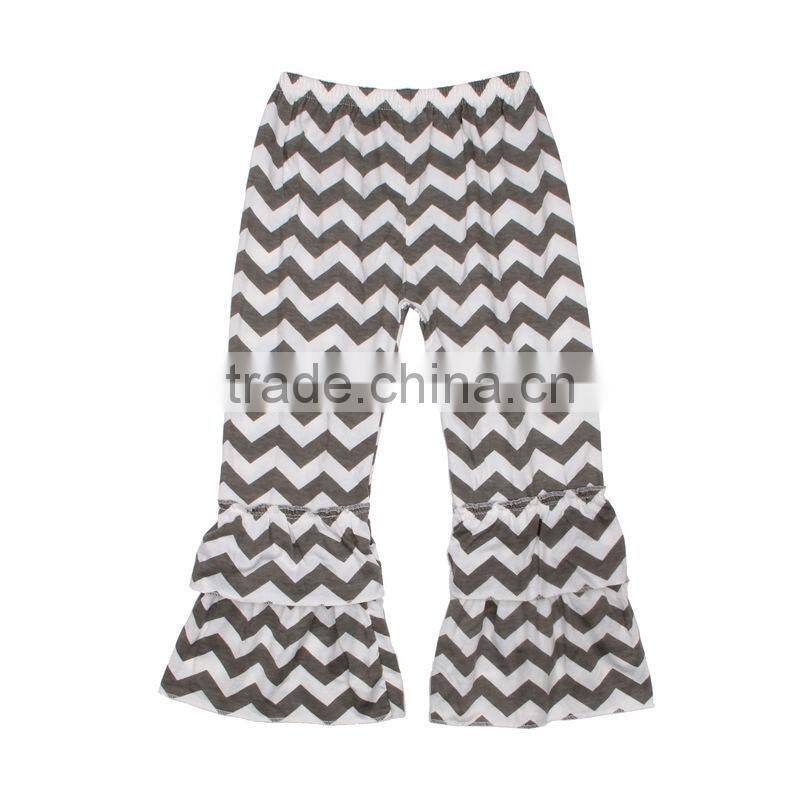 chirden's spring autumn casual ruffled striped pants floral cotton soft two layers legging pants
