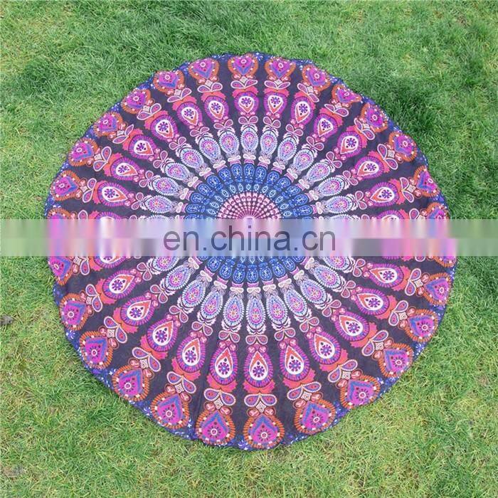 Quick dry Custom Printed Microfiber long lasting cooling feel sport round beach towel