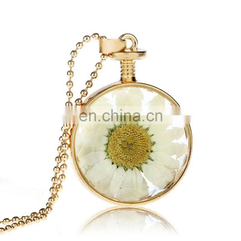 Mother's day Dried flowers glass Essential oil diffuser necklace