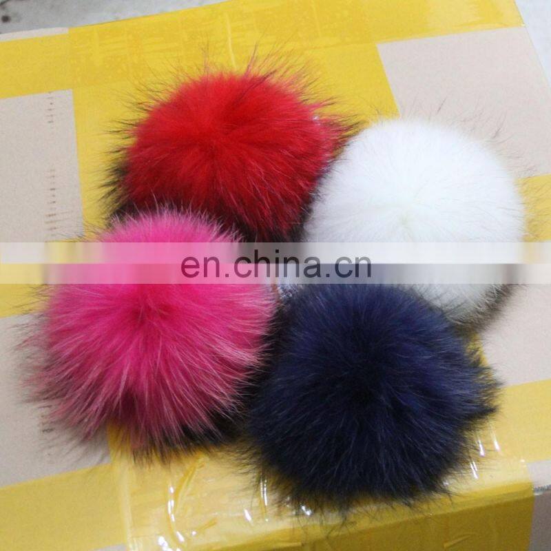 Chinese Factory Wholesale Colorful Real Raccoon Fur Pom Poms