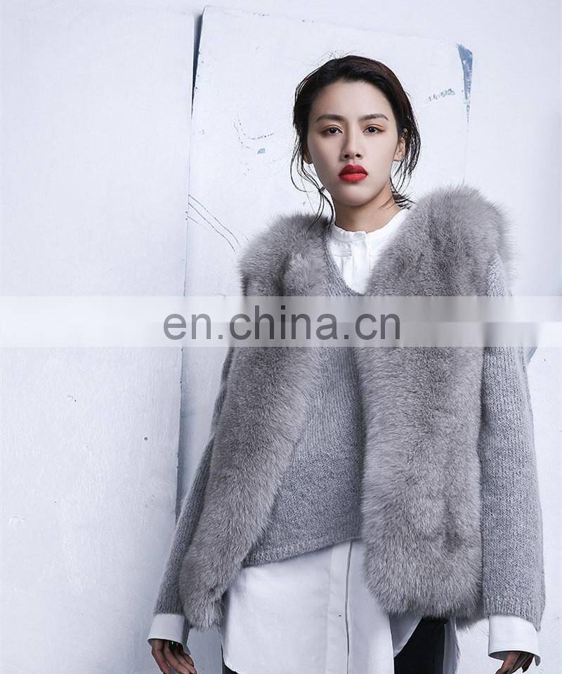 2016 New Korean Style Luxurious Fur Vests Winter Real Fox Fur Vest Women