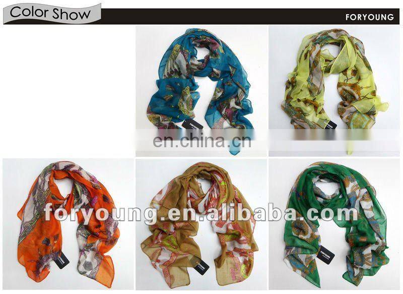 yellow spring summer colorful string scarf