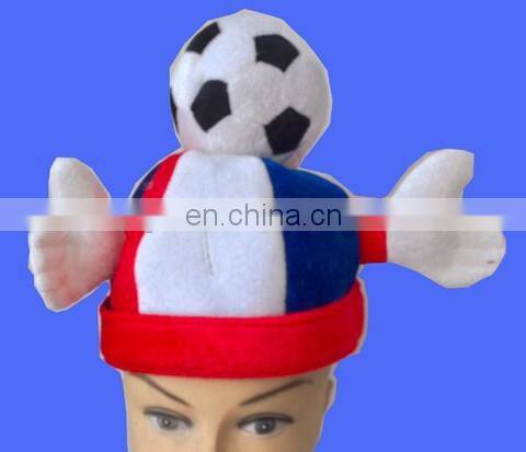 Wholesale world cup football hats with clap hand and min football
