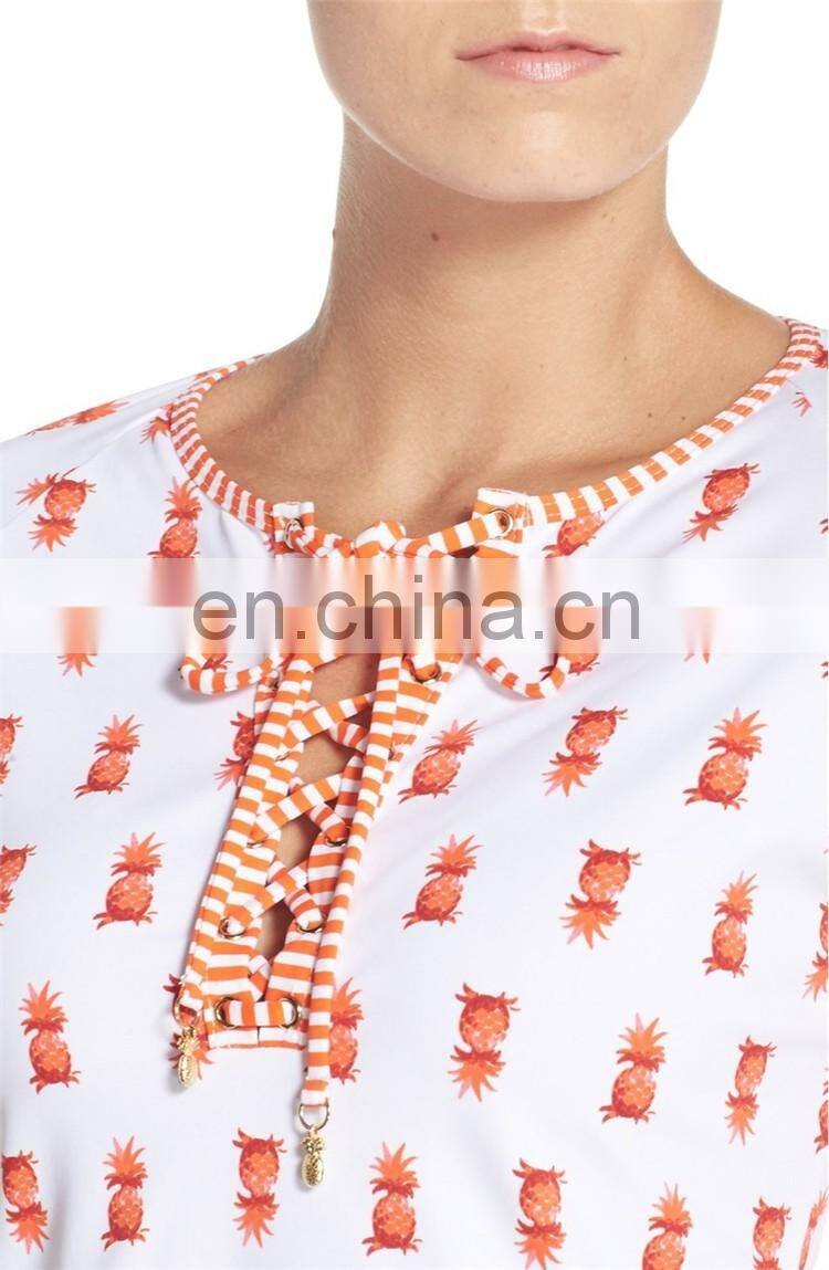 custom made sublimated long sleeve upf 50 women spandex lycra rash guard