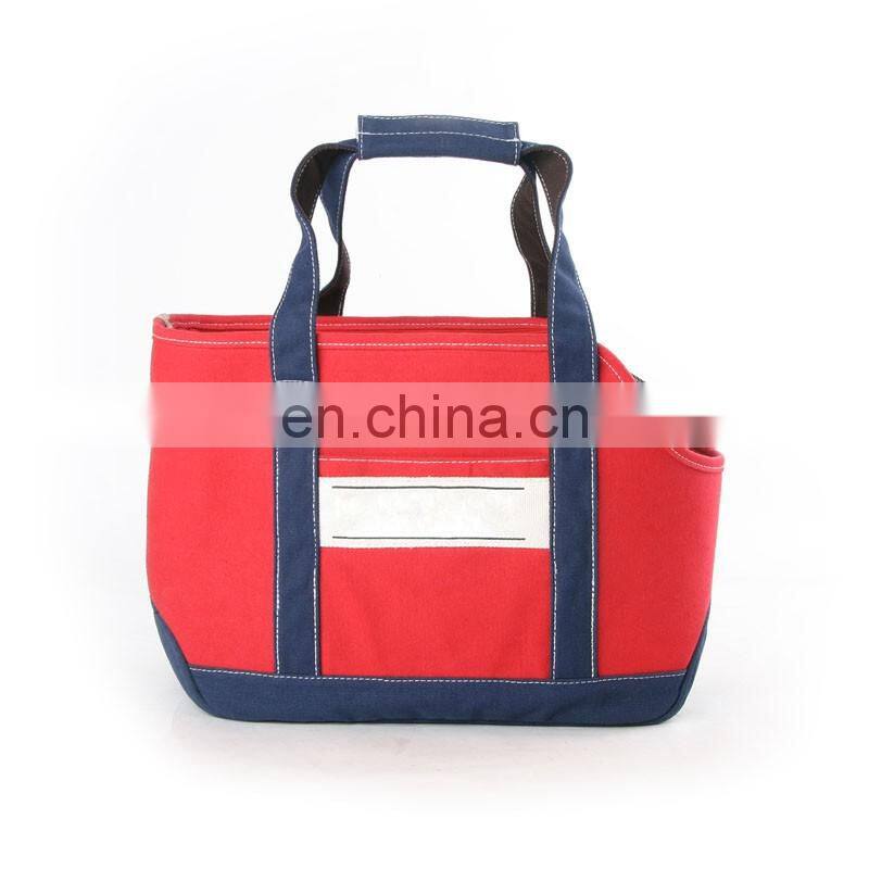 Fashion Design Side Open Bag Dog Pet Carrier for cat with canvas denim