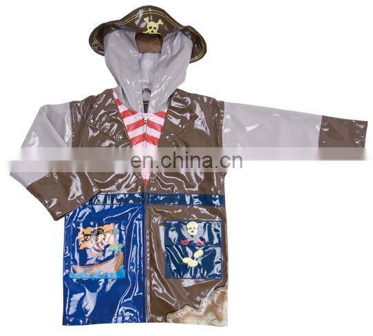 Cute Waterproof Hooded PVC Kids Children Raincoat