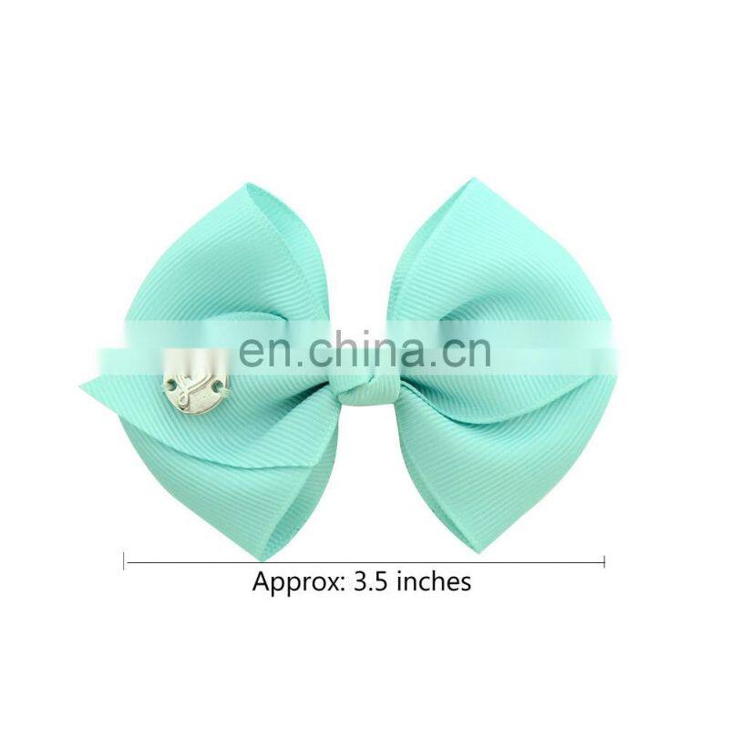 xmas 42color 3.5" JOJO kids hair Bow girl snowman colorful print Barrettes Girl Hair Rainbow Unicorn kids party hair clipper