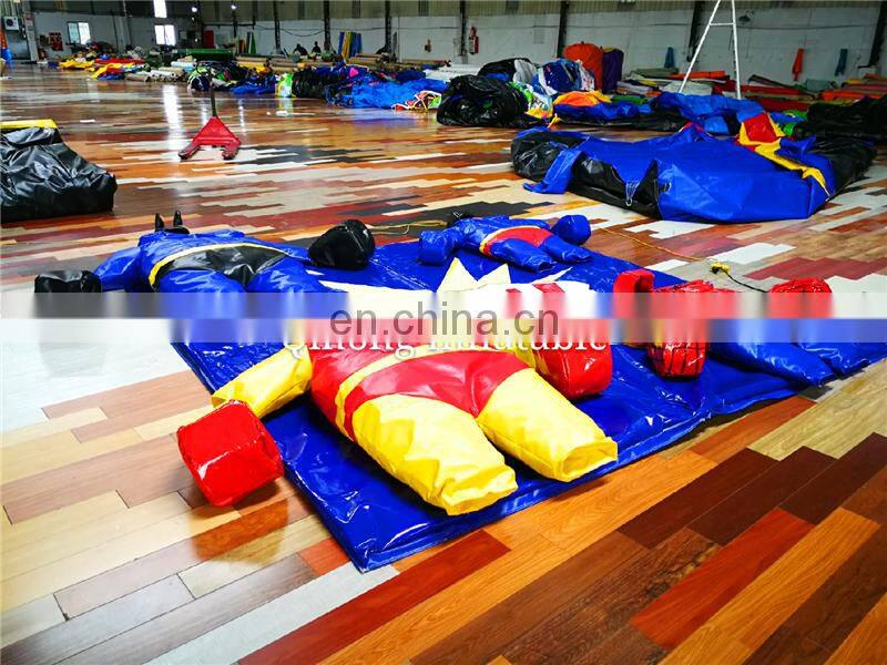 Popular Kids and Adults PVC foam stuffed training inflatable wresting sumo suits with mat