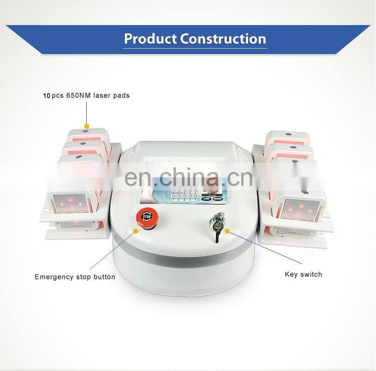 Lipolaser Slimming Cellulite Reduction Machine 650nm and 980nm Dual wave length