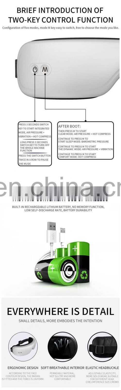 Bluetooth Music Electric Eye Massager Wireless Portable rechargeable eye massage machine