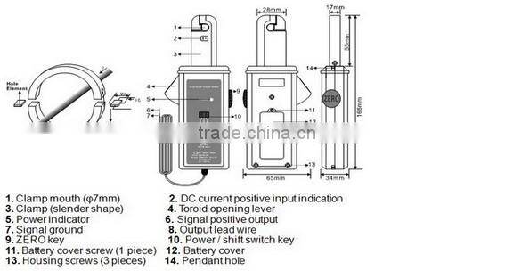 ETCR007AD AC/DC Clamp Leakage Current Sensor Probe Sensor
