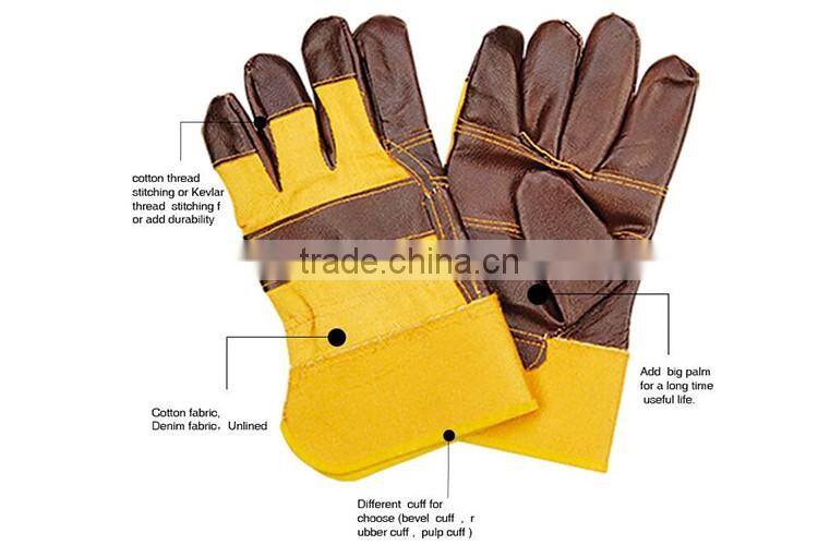 Factory Supply Industrial Safety Gloves Faux Leather Gloves LG024