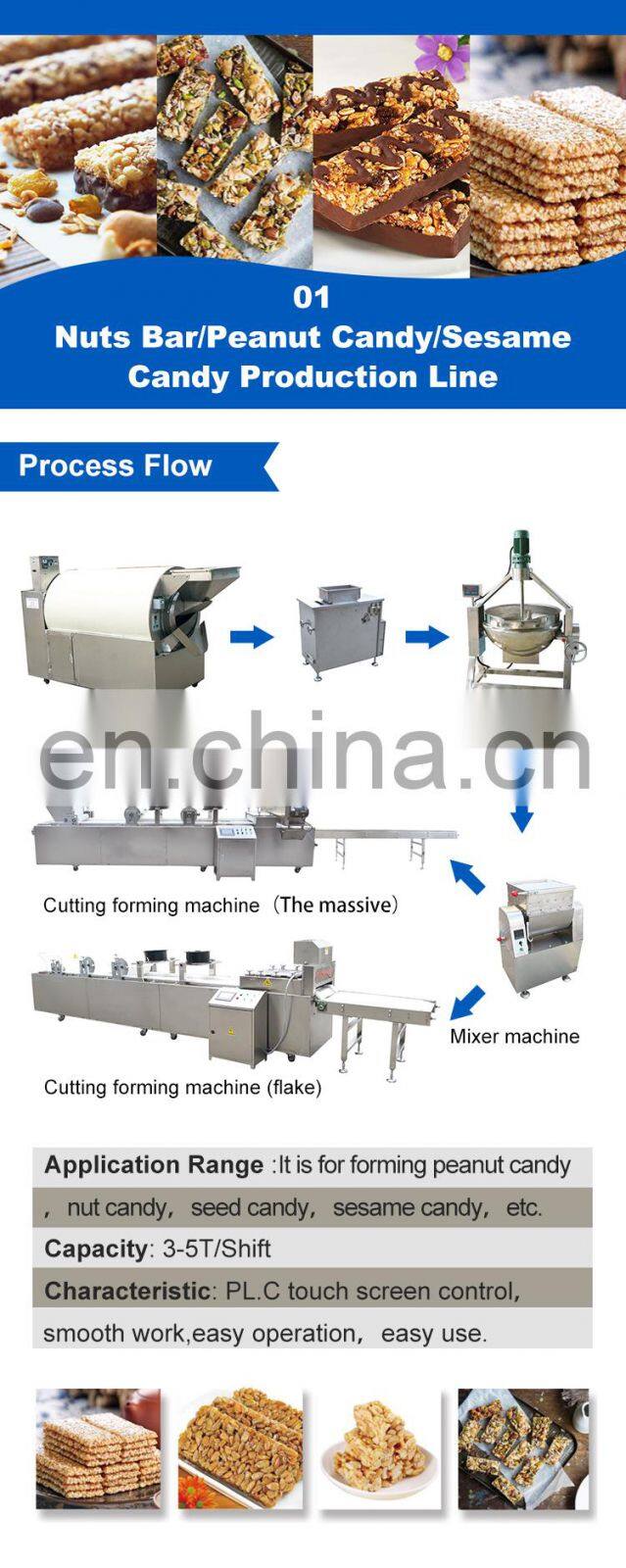 Nut bar making machine  / cereal bar forming cutting machine / cereal bars cutting machine