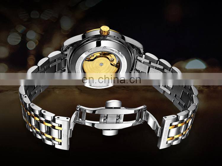 TEVISE 9005B Luxury Men Stainless Steel Sun Moon Phase Watches 24 Hours Display Automatic Mechanical Brand Wrist Watch