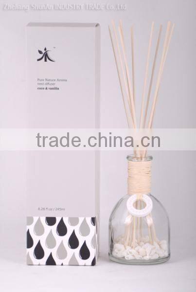 245ml Home fragrance Aroma Reed Diffuser with glass bottle and clay stone SA-0033