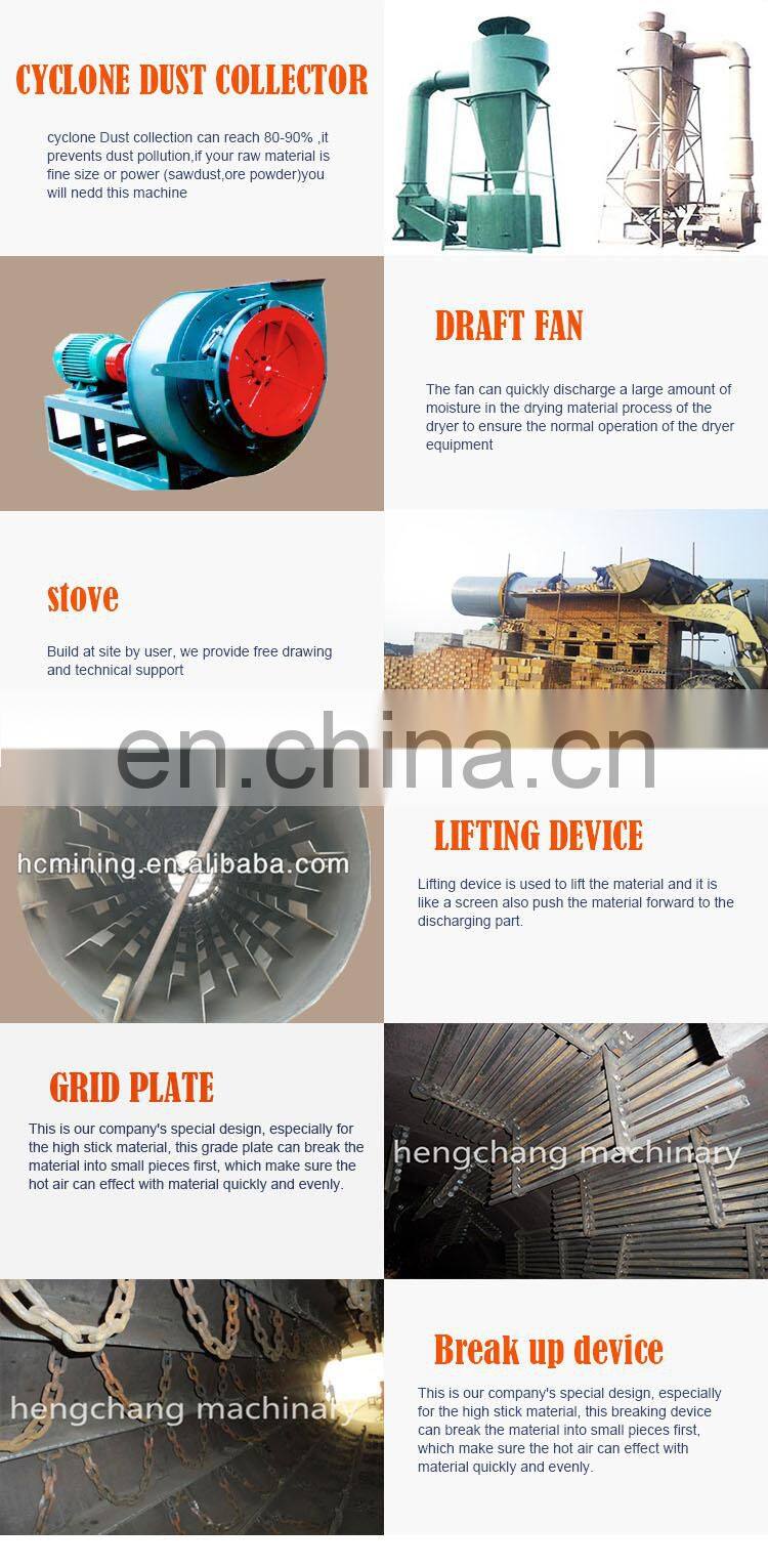 Energy-saving coconut charcoal powder / wood chips drum dryer