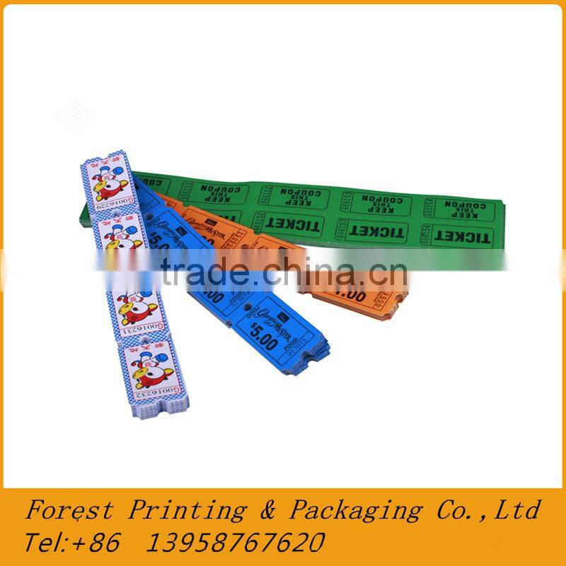 Short ticket and long ticket for raffle tickets machine