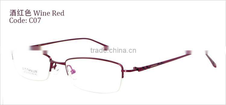 Top quality half titanium designer eyewear frames wholesale for women