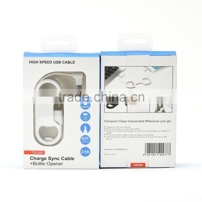 Micro USB Cable Data Cable For Samsung Galaxy Keychain Bottle Opener