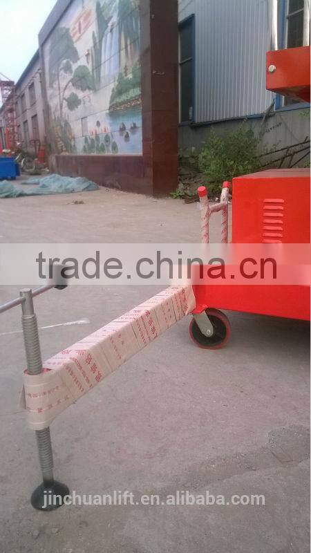 Hydraulic mobile single mast aluminum alloy lift platform powered by DC/AC