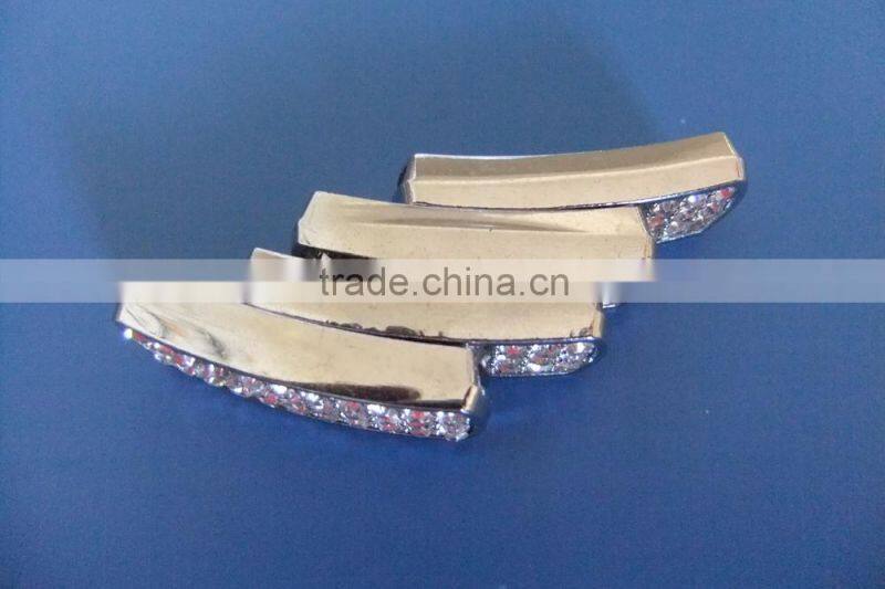 10mm Many Rhinestones Pane Rectangular Block Shape Slide Charms