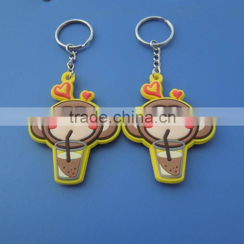 custom letters AG rubber pvc keychain keyring