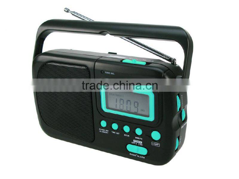 Best Seller Turquoise Portable AM FM Digital Clock Radio