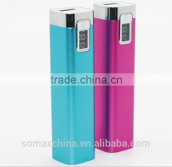 2600 lipstick digital display power bank