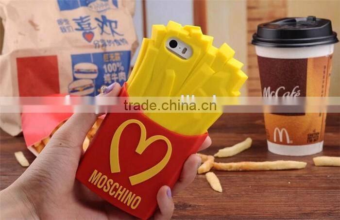 Wholesale French fries style fashion silicone cell phone case for iphone