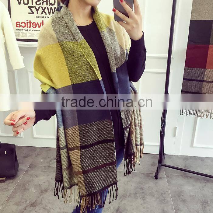 New Style Soft Warm Striped Fashion Winter Ladies Cashmere Pashmina