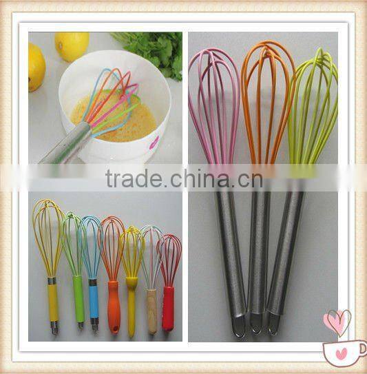 stainless steel silicon kitchen whisk
