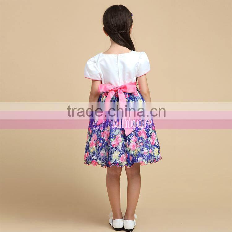Chinese Garment Factory Computer Embroidered Little Girl Dresses 6 Years