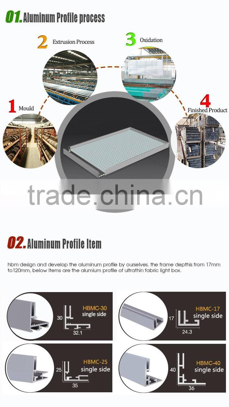 30mm Thickness Tension Fabric Display Super Slim Light Boxes