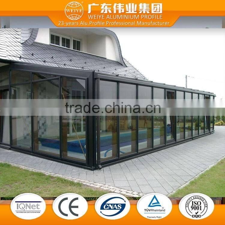 2016 new design for aluminium glass sunlight room winter garden green house