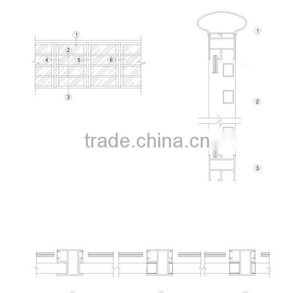 Outside PVDF Coating aluminum balcony handrail