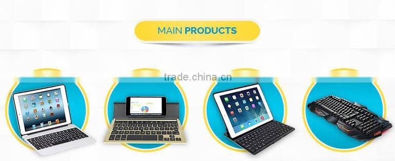CE&FCC&MSDS passed Folio Clamshell Bluetooth 3.0 keyboard cover case for iPad Mini4 with protective case