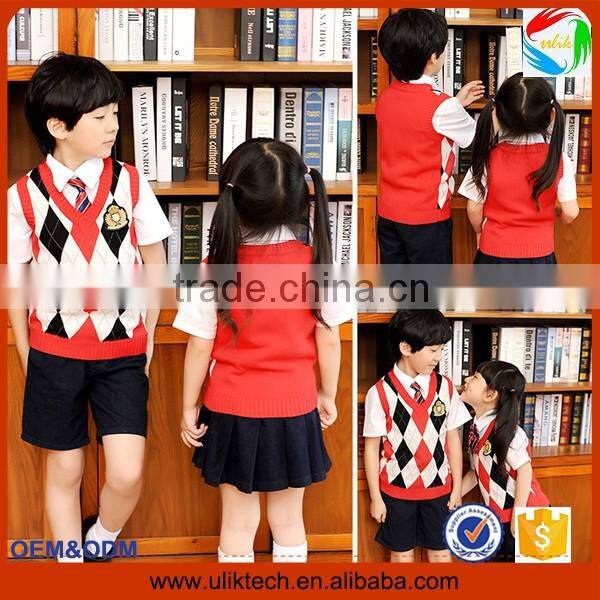 2016 Factory wholesale Korean uniform for school all grades kid clothes suit international school uniform/sweater (ulik-014)