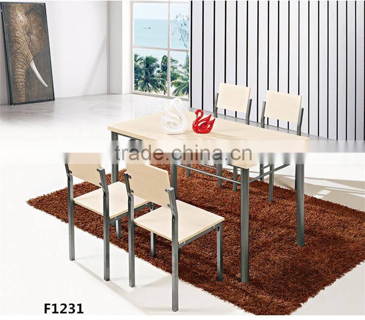 Foshan imported custom sizes cheap price rustic dinner table set no scratch 4 seater wood dining table