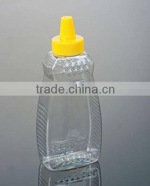 PET jar with needle nose lid 500ml honey Plastic bottle
