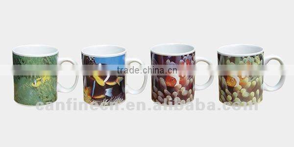 ceramic couple color change mug with unique handle