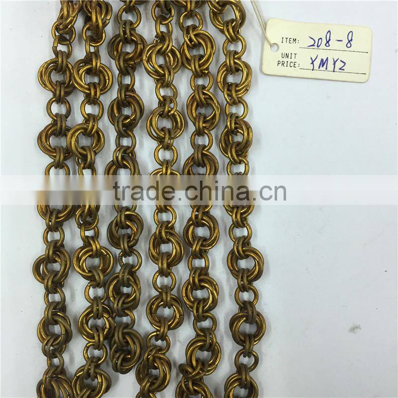 Popular decorative brass handmake chain,Square ellipse chain.Clothing chain, waist chain, bag chain, key chain